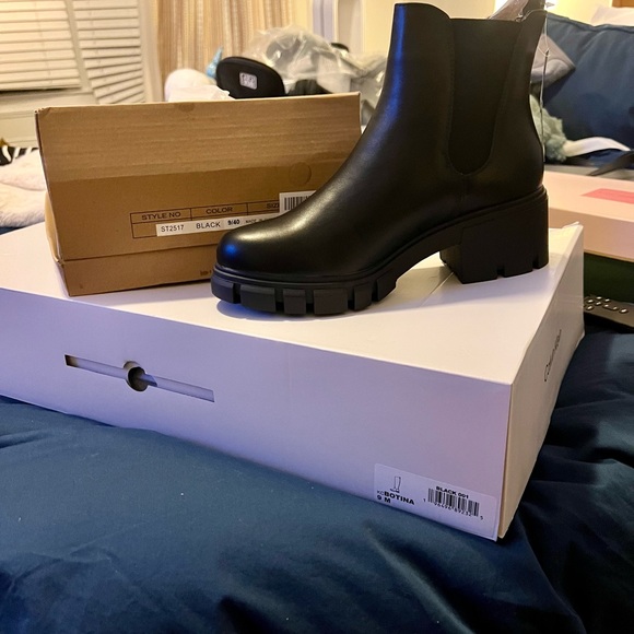 Black Platform Ankle Boots - Picture 3 of 6